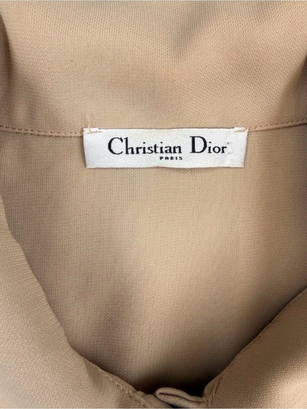 Vintage Christian Dior Safari jacket blouse crest buttons short sleeve size 6